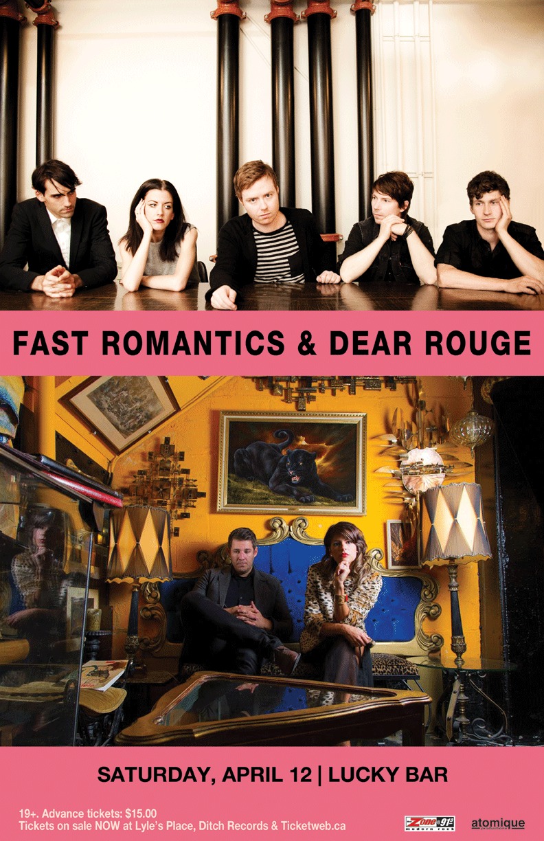 The Fast Romantics, Dear Rouge @ Lucky Bar Dec 31 1969 - May 6th @ Lucky Bar