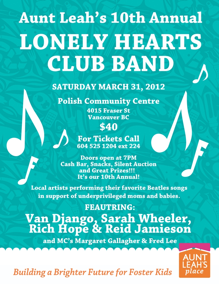 Rich Hope, Sarah Wheeler, Van Django, Reid Jamieson Band @ Polish Community Centre "ZGODA" Mar 31 2012 - May 6th @ Polish Community Centre "ZGODA"