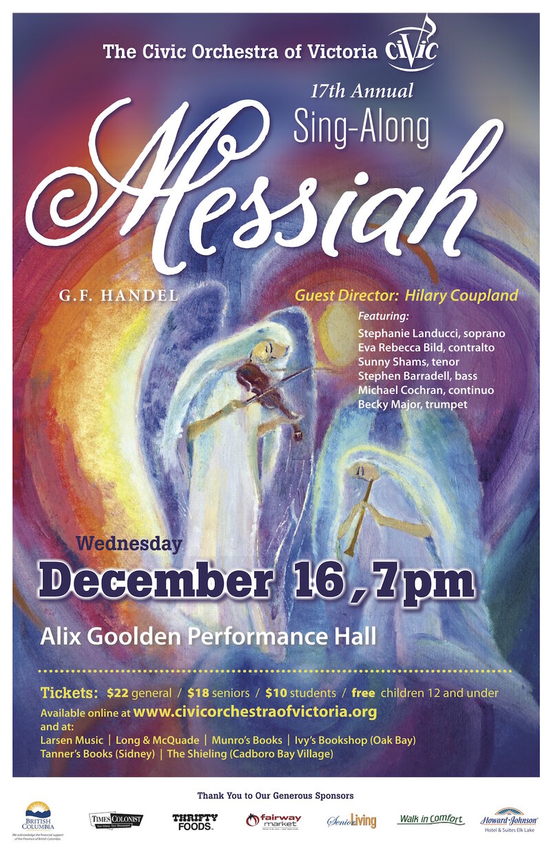 17th Annual Sing-Along Messiah: The Civic Orchestra of Victoria @ Alix Goolden Performance Hall Dec 16 2015 - May 1st @ Alix Goolden Performance Hall