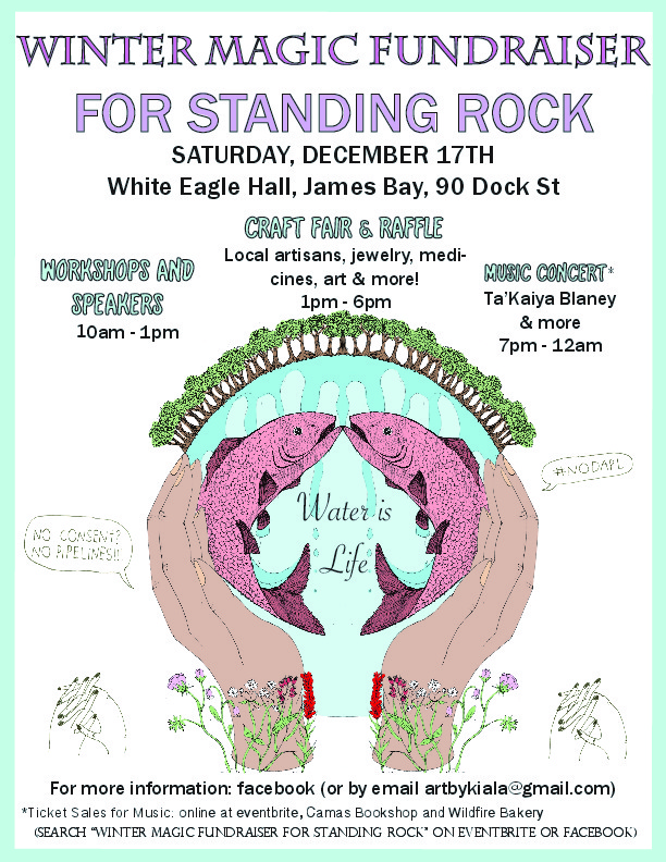 Winter Magic Fundraiser for Standing Rock: Valeen Jules, TA'KAIYA BLANEY, Jacques Mindreau, Pages From The Oak Tree, DJ Milkcrate @ White Eagle Polish Hall Dec 17 2016 - Jun 4th @ White Eagle Polish Hall