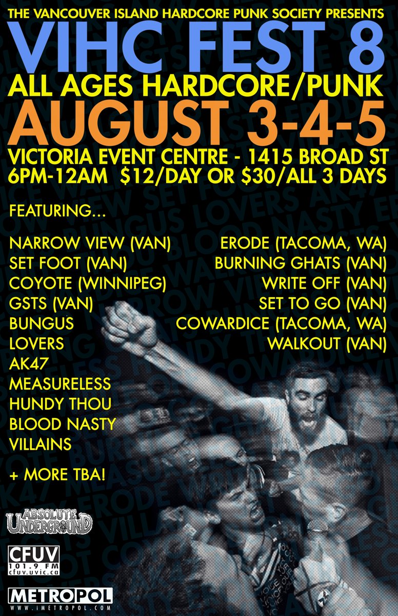 VIHC FEST 8:: Hundy Thou, cowardice, GSTS, Ak-47, Walkout, T. B. A. @ Victoria Event Centre Aug 5 2012 - May 5th @ Victoria Event Centre