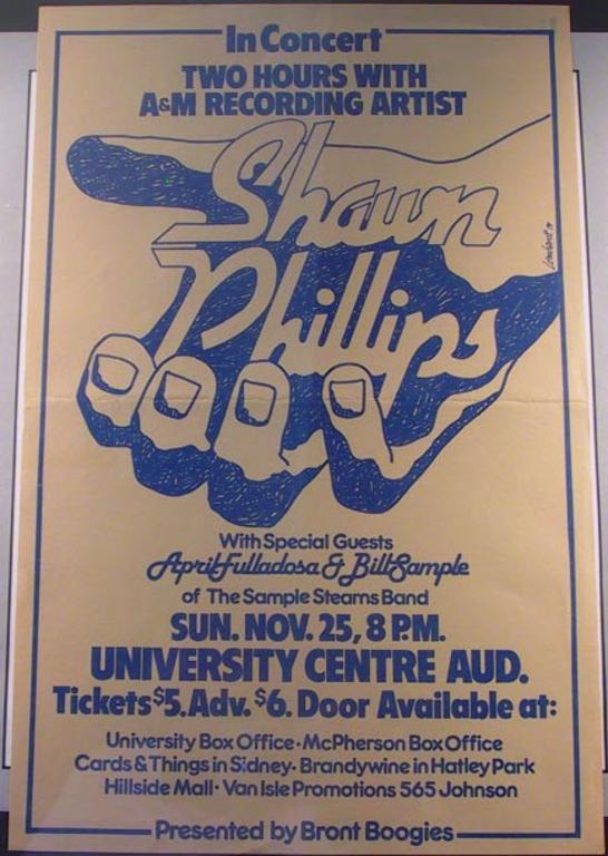 Shawn Phillips: April Gislason, Bill Sample @ The Farquhar at UVic Nov 25 1979 - May 8th @ The Farquhar at UVic