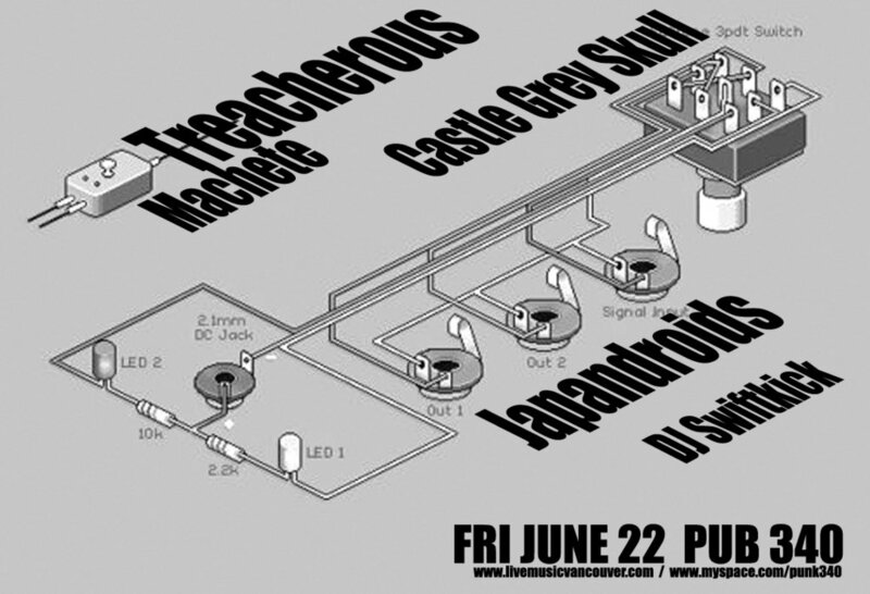 Treacherous Machete, castle grey skull, Japandroids, DJ Swiftkick @ Pub 340 Jun 22 2007 - May 9th @ Pub 340
