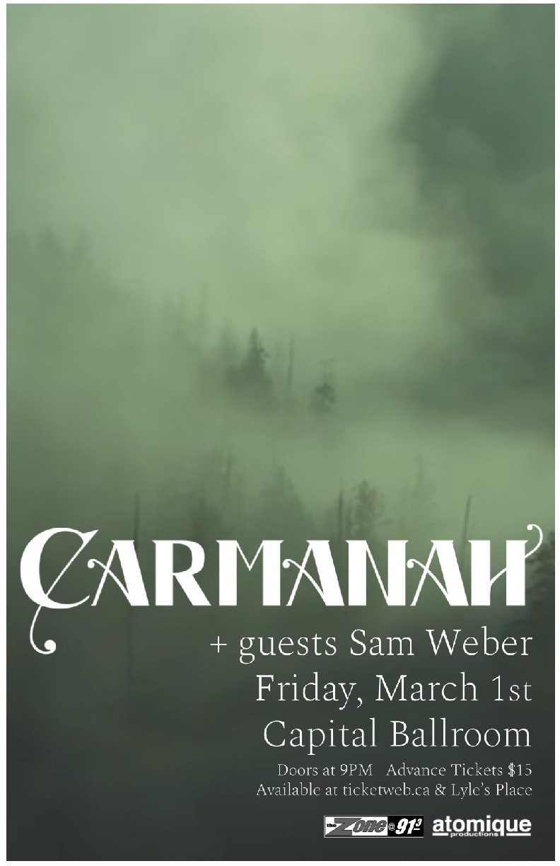 Carmanah, Sam Weber @ Capital Ballroom Mar 1 2019 - May 5th @ Capital Ballroom