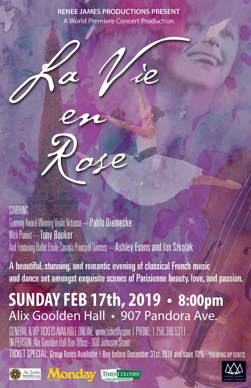 La Vie en Rose: Pablo Diemecke, Tony Booker, Ashley Evans, Ian Szkolak @ Alix Goolden Performance Hall Feb 17 2019 - May 28th @ Alix Goolden Performance Hall