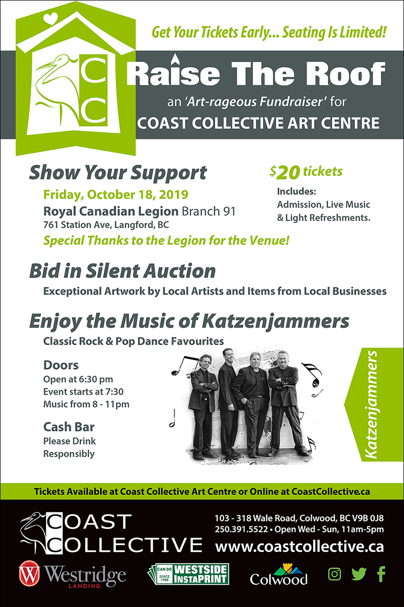 Raise the Roof &ndash; An ARTrageous Fundraiser 2019 @ Langford Legion (Prince Edward) Oct 18 2019 - May 6th @ Langford Legion (Prince Edward)