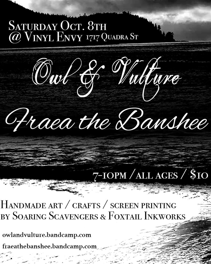 Owl & Vulture, FRAEA THE BANSHEE @ Vinyl Envy Oct 8 2016 - May 6th @ Vinyl Envy