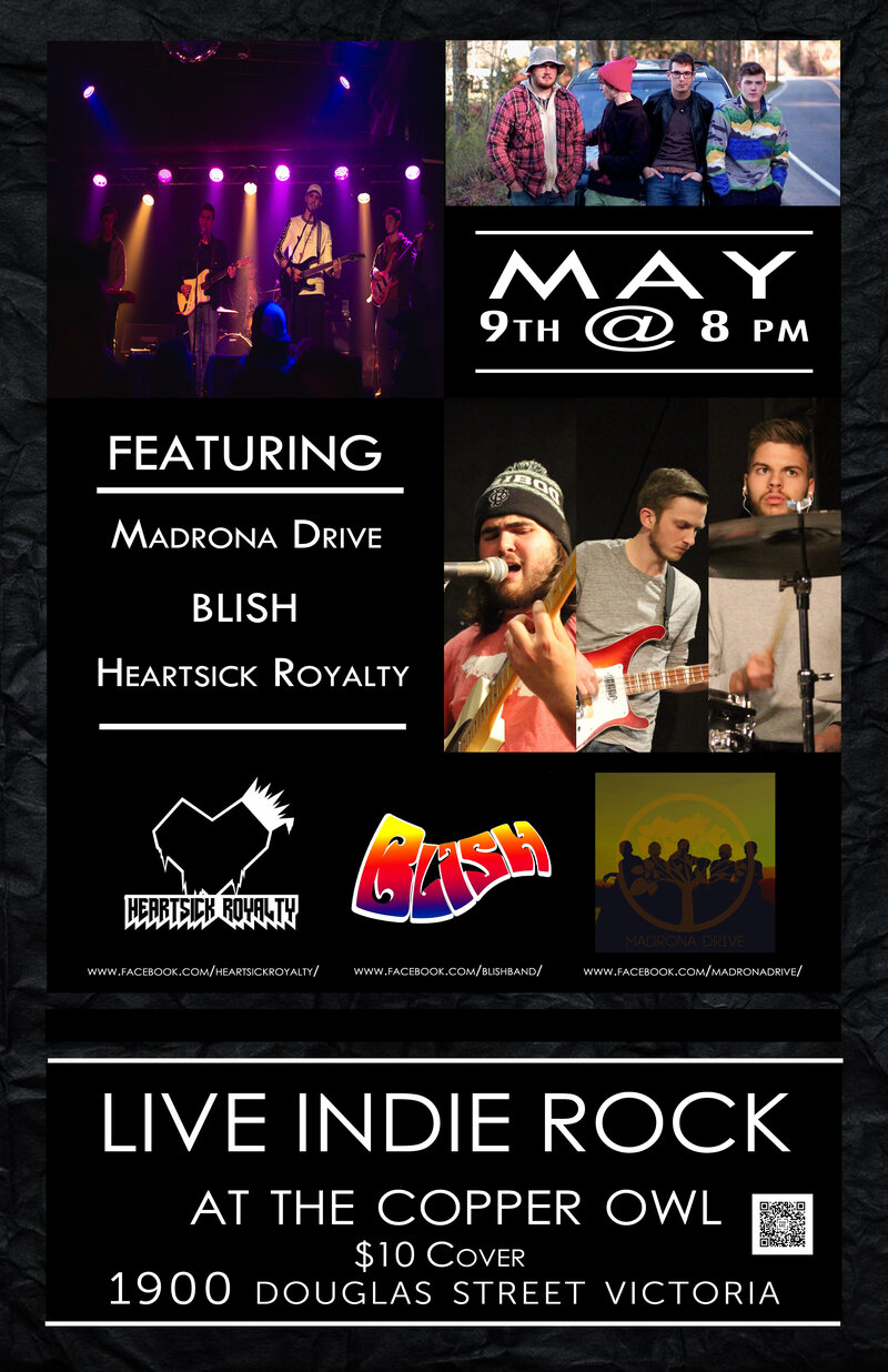 Heartsick Royalty, Blish, Madrona Drive  @ Copper Owl May 9 2019 - Jun 5th @ Copper Owl