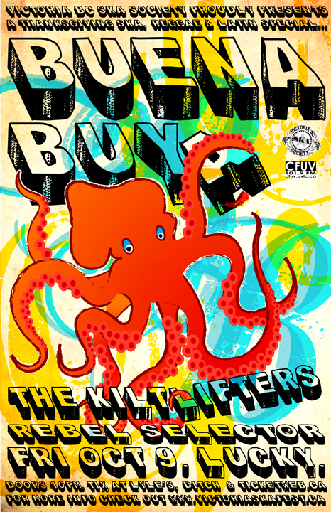 THANKSGIVING ISLAND SKA/REGGAE/LATIN SPECIAL w/ BUENA BUYA  + THE KILTLIFTERS & Rebel Selector!: Buena Buya, Kiltlifters, Rebel Selector @ Lucky Bar Oct 9 2009 - May 12th @ Lucky Bar