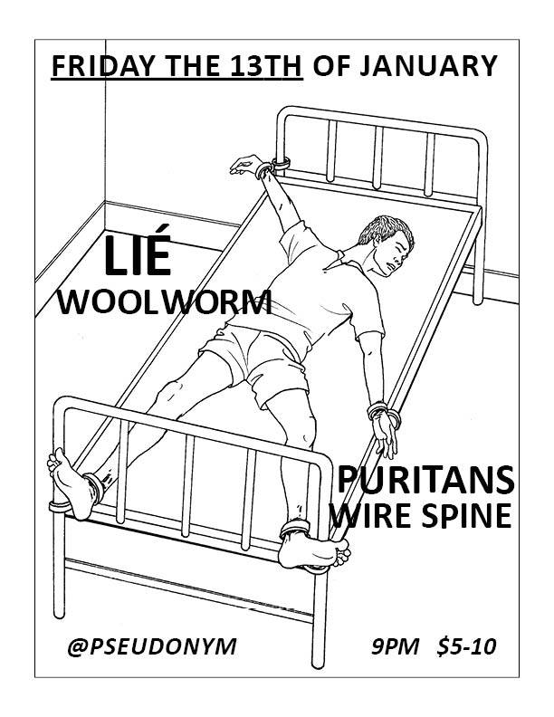 Woolworm, Lié, Puritans, WIRE SPINE @ Ged Rate - Jan 13, 2017