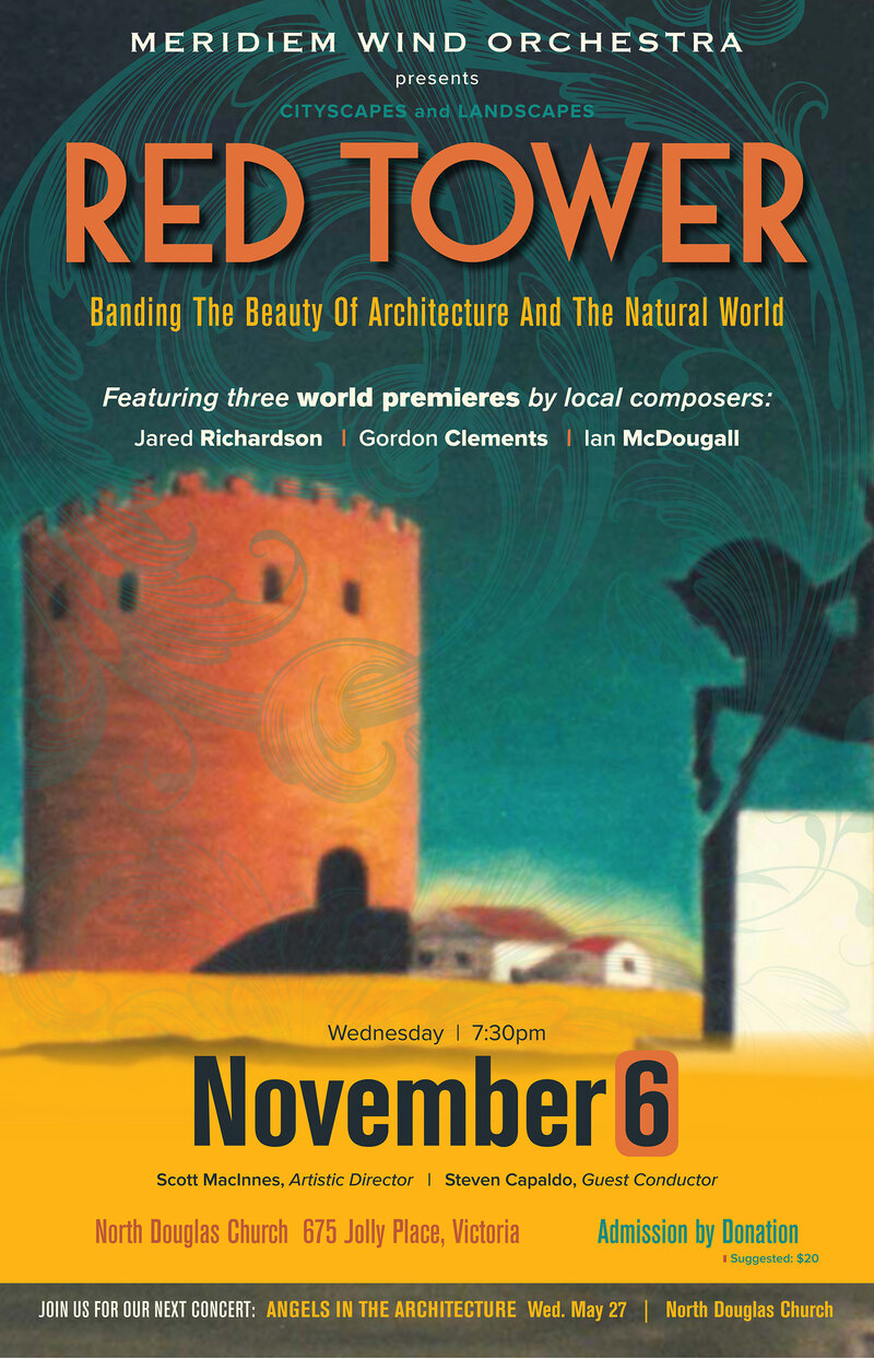 Red Tower: Banding the Beauty of Architecture and the Natural World: Meridiem Wind Orchestra @ North Douglas Church Nov 6 2019 - Jun 4th @ North Douglas Church