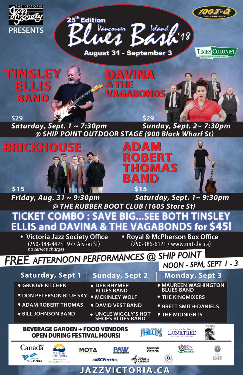 Tinsley Ellis @ Ship Point (Inner Harbour) Sep 1 2018 - May 6th @ Ship Point (Inner Harbour)
