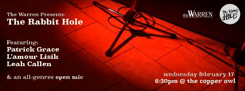 Patrick Grace, L'Amour Lisik, Leah Callan @ Copper Owl Feb 17 2016 - Jun 4th @ Copper Owl