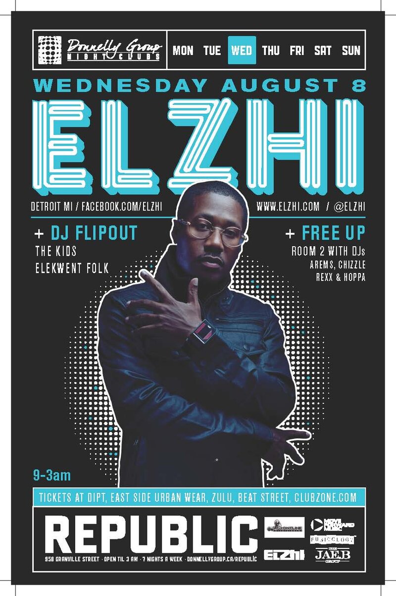 ELZHI (Detroit) presented by Frontline Events & Republic Nightclub: Elzhi, Elekwent Folk, The Kids @ Republic Nightclub Aug 8 2012 - May 5th @ Republic Nightclub
