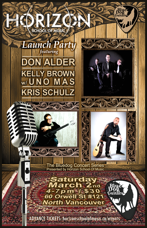 Don Alder, Uno Mas, Kris Schulz @ Blue Dog Guitars Mar 2 2019 - May 9th @ Blue Dog Guitars