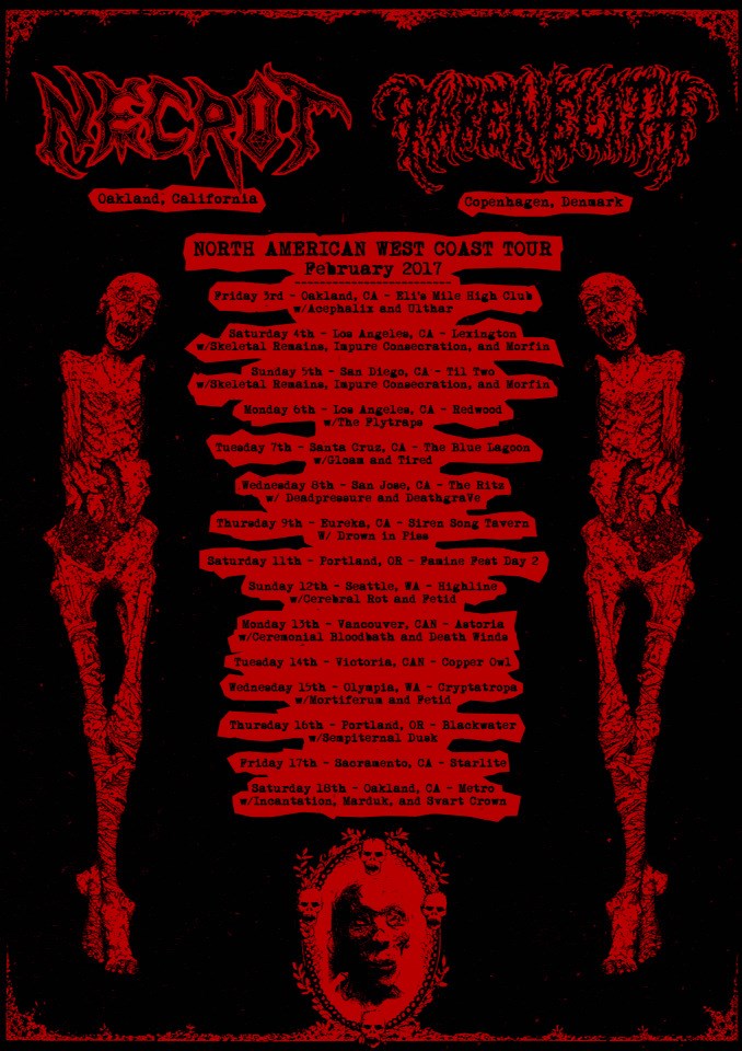 Phrenelith    (Denmark), Necrot, Altered Dead, Usurpation @ Copper Owl Feb 14 2017 - May 6th @ Copper Owl