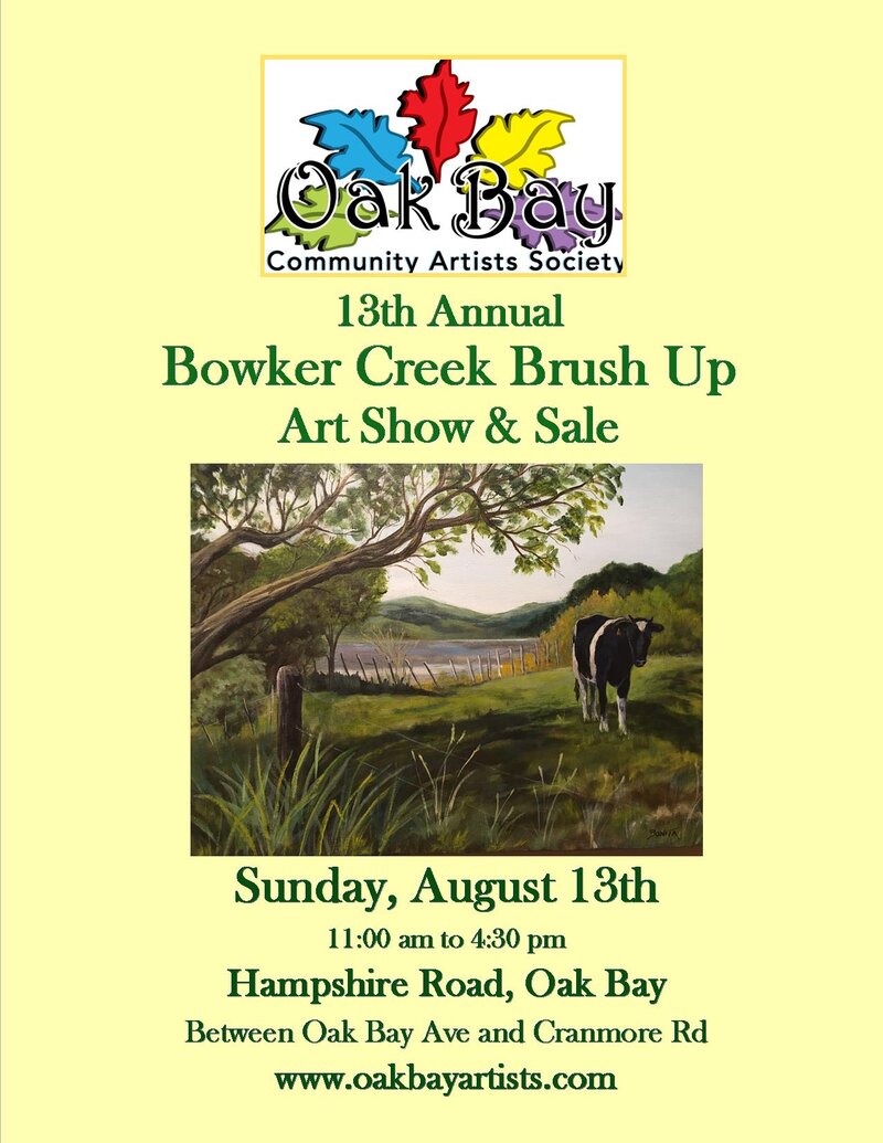 Bowker Creek Brush Up Art Show & Sale @ Bowker Creek Park, Oak Bay - Aug 13, 2017