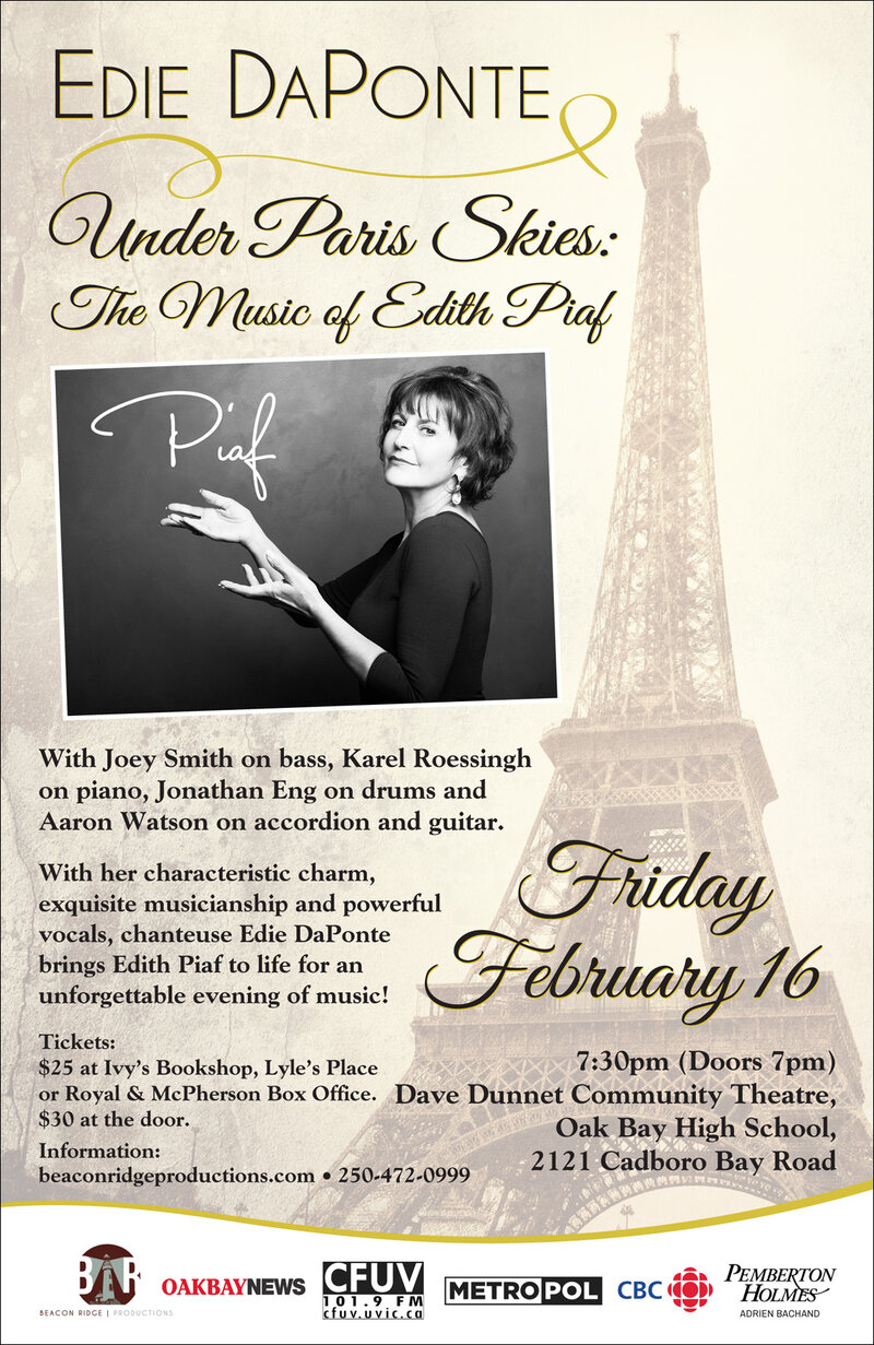 Under Paris Skies - The Music of Edith Piaf: Edie DaPonte @ Dave Dunnet Theatre  - Feb 16, 2018