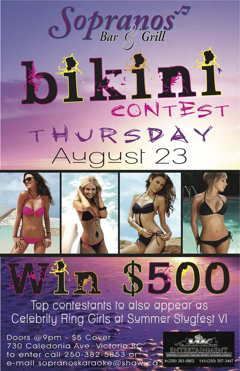 Bikini Model Contest @ Soprano's Aug 23 2012 - Jun 8th @ Soprano's