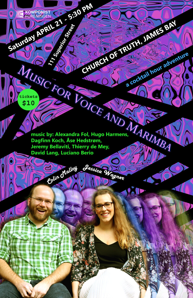 Music for Voice and Marimba: Jessica Wagner (soprano), Colin Malloy  (percussionist) @ Church Of Truth Apr 21 2018 - Jun 12th @ Church Of Truth