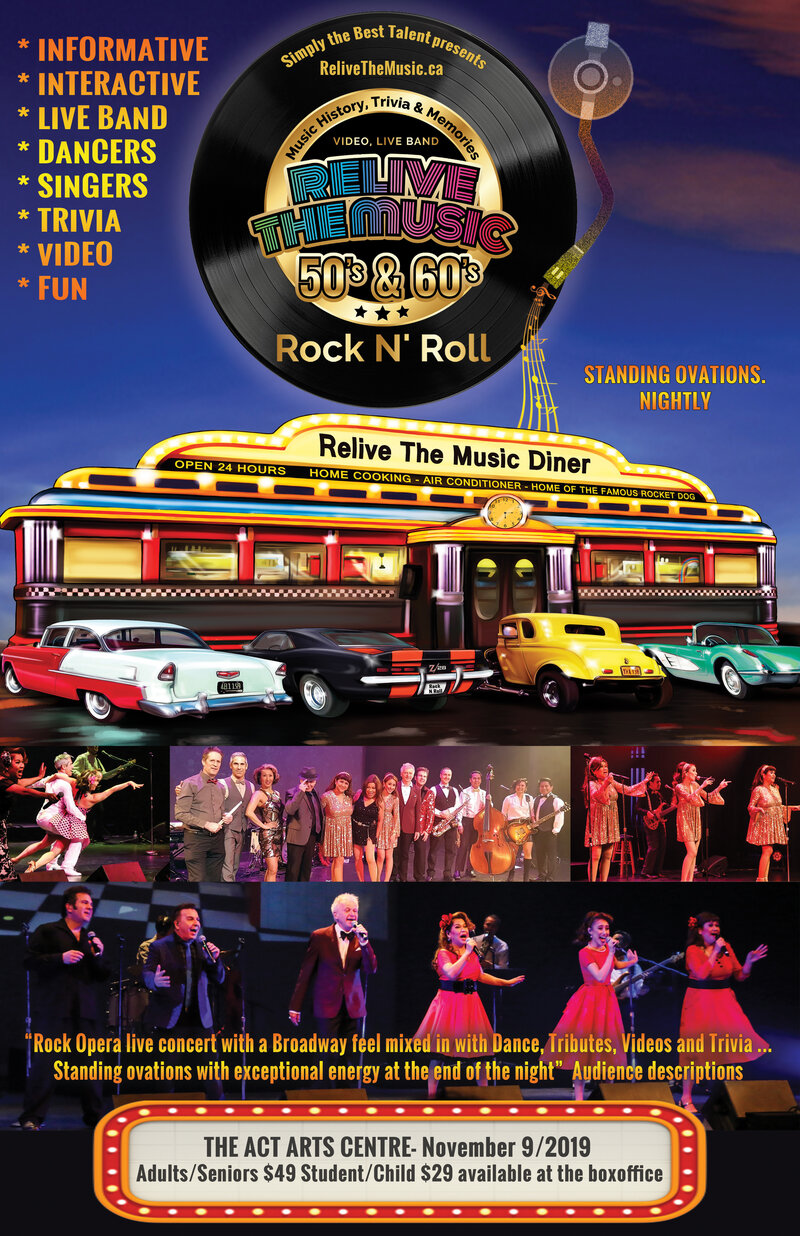 Relive the Music 50's & 60's Rock N Roll: artists/performers tba @ The ACT - Nov 09, 2019