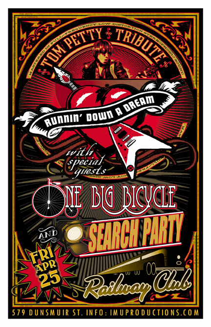 Runnin Down A Dream , Search Party, One Big Bicycle @ Railway Club Apr 25 2014 - May 1st @ Railway Club