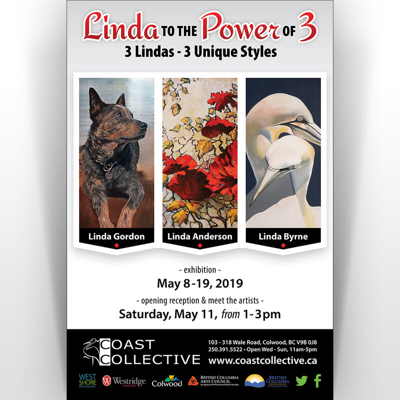 LInda to the Power of 3: Linda Gordon, Linda Anderson, Linda Byrne @ Coast Collective Art Society May 8 2019 - May 5th @ Coast Collective Art Society