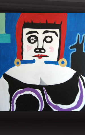 Paintings: Looking  (for her Man): Rael Studios, Merina Rael @ Greater Victoria Public Library - Central Branch - Aug 12, 2016