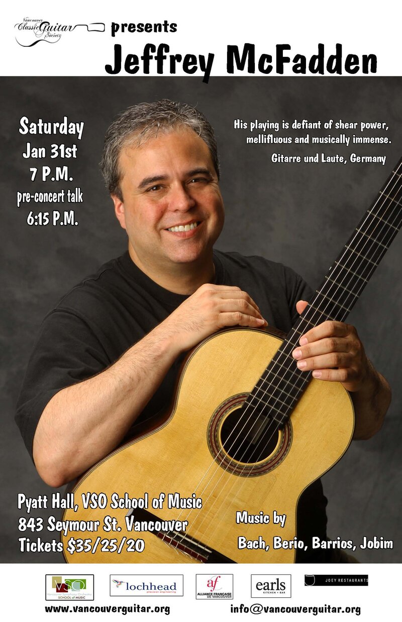 Jeffrey McFadden @ VSO School of Music (Pyatt Hall) Jan 31 2015 - May 7th @ VSO School of Music (Pyatt Hall)