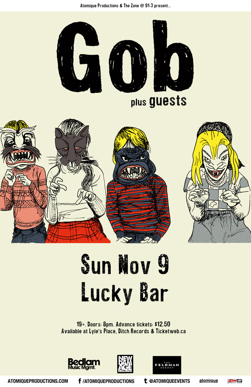 Gob, On Call Heroes @ Lucky Bar Nov 9 2014 - May 9th @ Lucky Bar