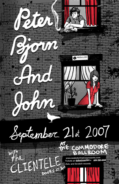 Peter Bjorn and John, The Clientele, Marissa Nadler @ The Commodore Ballroom Sep 21 2007 - May 7th @ The Commodore Ballroom