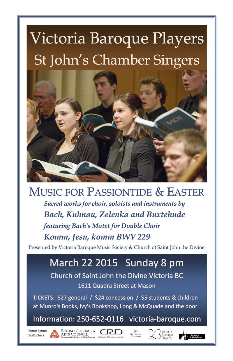 Victoria Baroque, St John's Chamber Singers @ St. John The Divine Mar 22 2015 - May 7th @ St. John The Divine