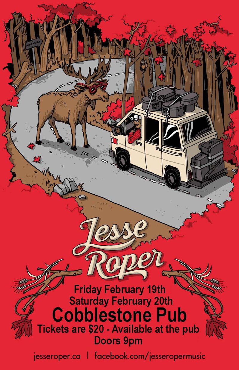 Jesse Roper @ The Cobblestone Pub Feb 19 2016 - May 8th @ The Cobblestone Pub