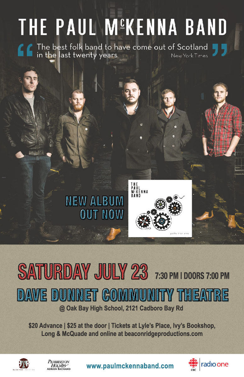 The Paul McKenna Band @ Dave Dunnet Theatre @ Oak Bay High School, 2121 Cadboro Bay Road Jul 23 2016 - Jun 4th @ Dave Dunnet Theatre @ Oak Bay High School, 2121 Cadboro Bay Road