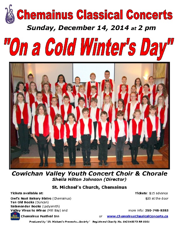 Cowichan Valley Youth Concert Choir and Chorale @ St. Michael's Church - Dec 14, 2014