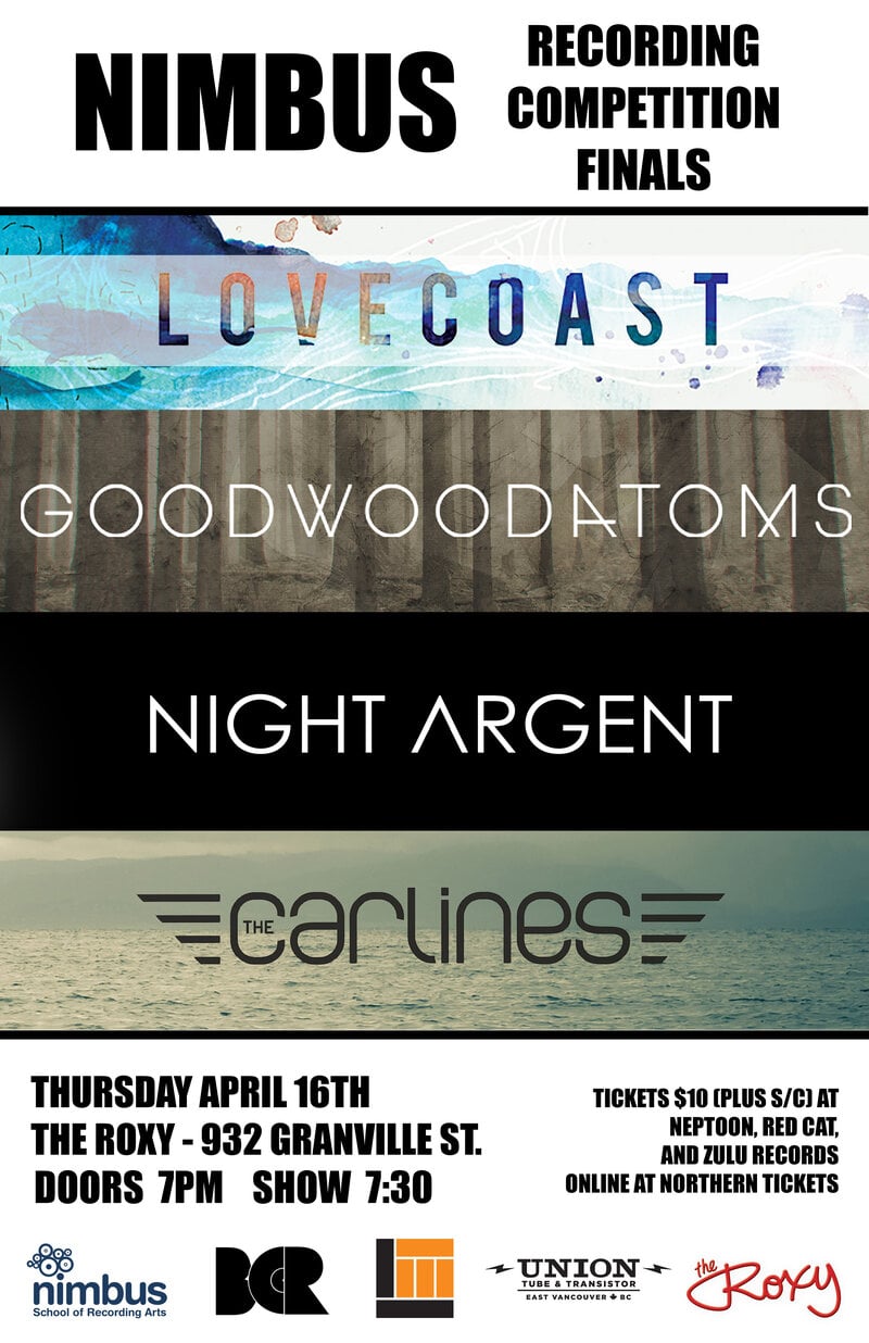 The Carlines, Night Argent, Goodwood Atoms, LOVECoast @ The Roxy Apr 16 2015 - May 12th @ The Roxy