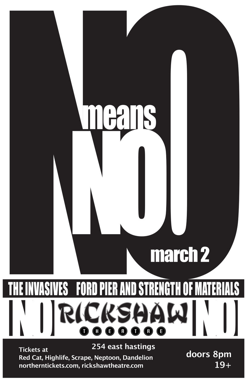 NoMeansNo, Invasives, Ford Pier and Strength of Materials @ Rickshaw Theatre - Mar 02, 2013
