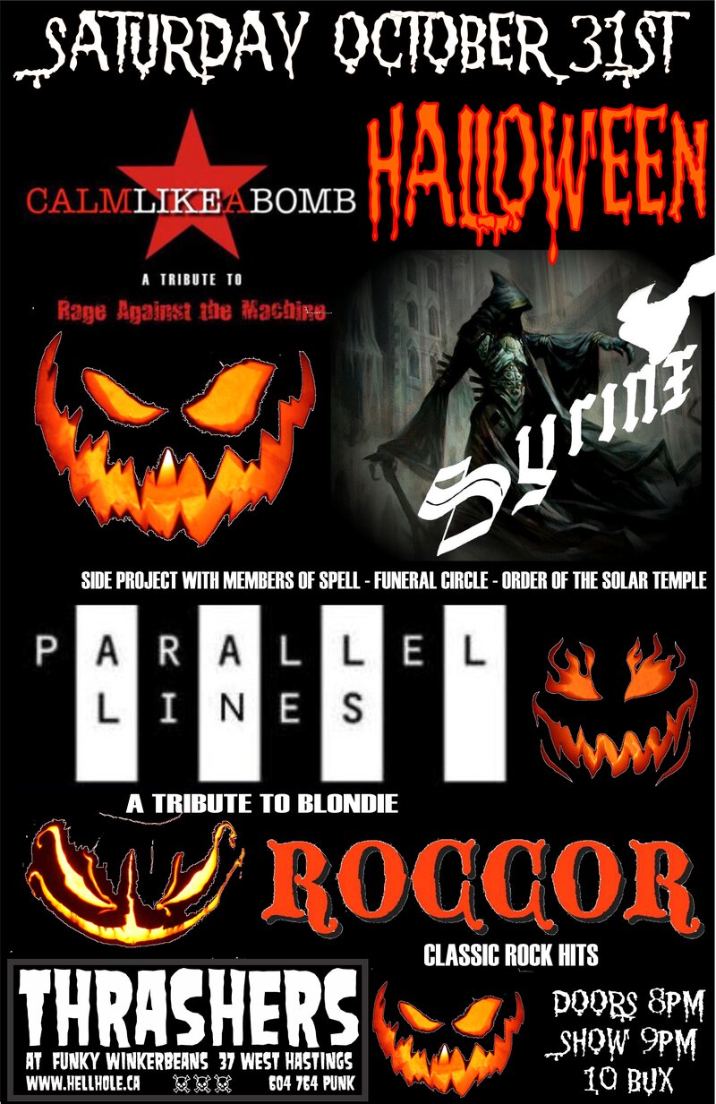 Calm Like A Bomb, SHRINX, Parallel Lines, Roccor @ Funky Winker Beans Oct 31 2015 - May 6th @ Funky Winker Beans