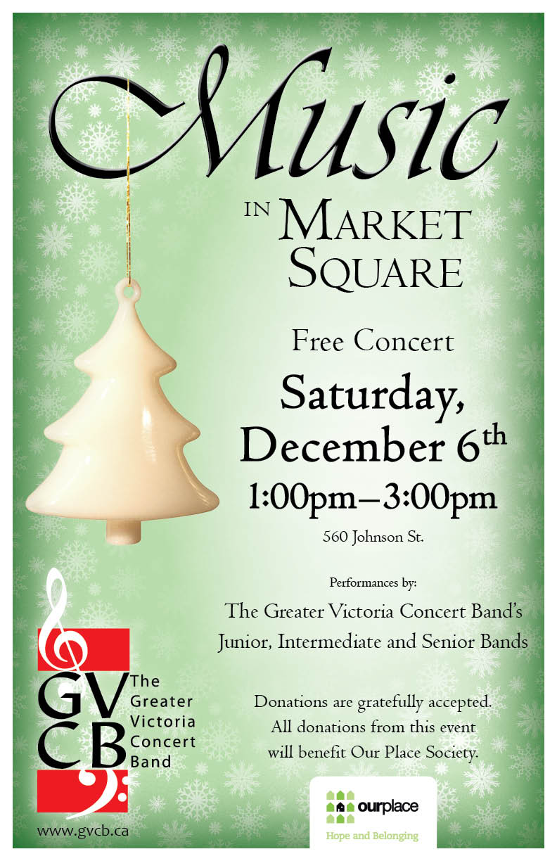 Greater Victoria Concert Band @ Market Square Dec 6 2014 - May 7th @ Market Square