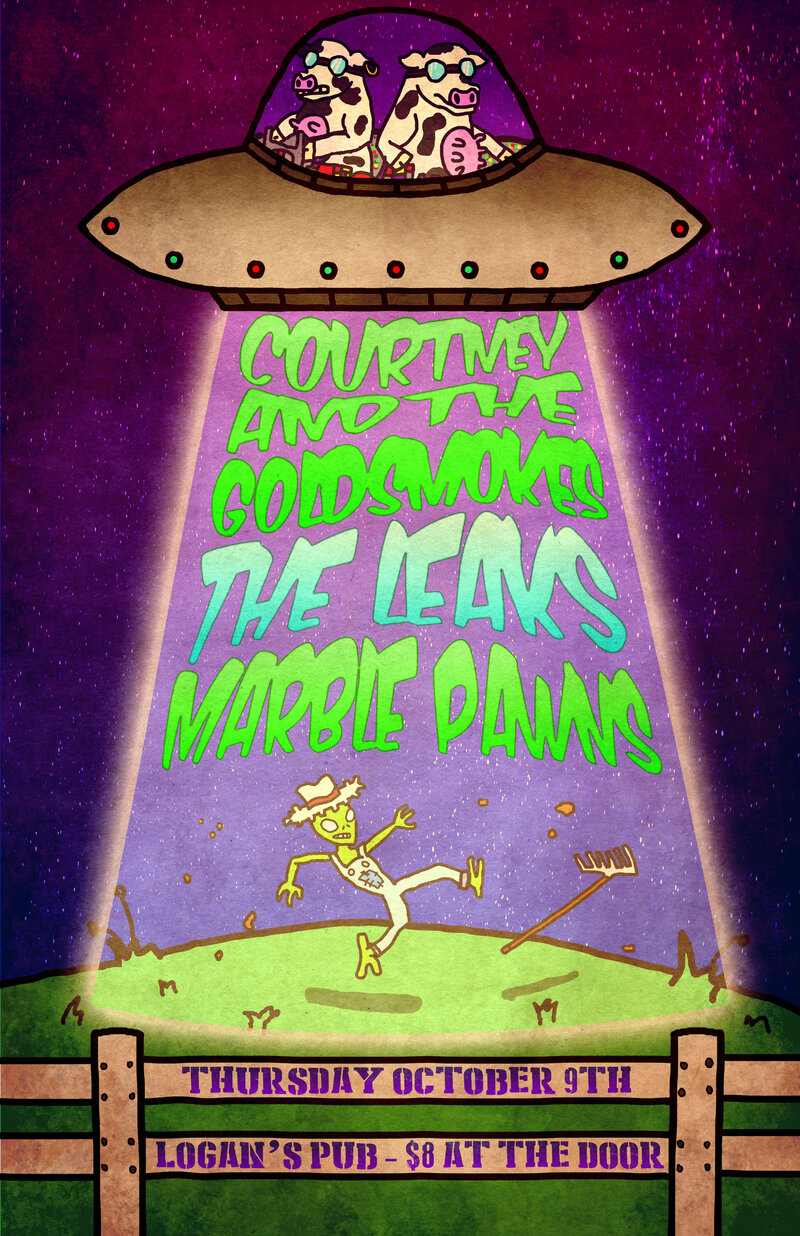 The Leaks, Courtney and the Gold Smokes, Marble Pawns @ Logan's Pub Oct 9 2014 - May 7th @ Logan's Pub