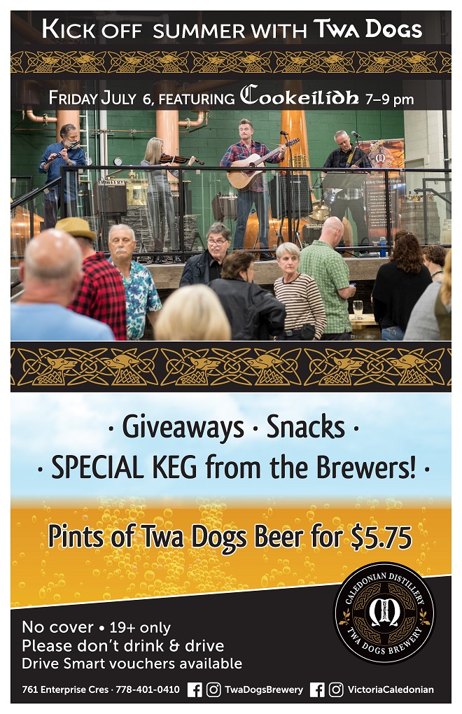 Cookeilidh @ Victoria Caledonian Distillery & Brewery Jul 6 2018 - May 7th @ Victoria Caledonian Distillery & Brewery