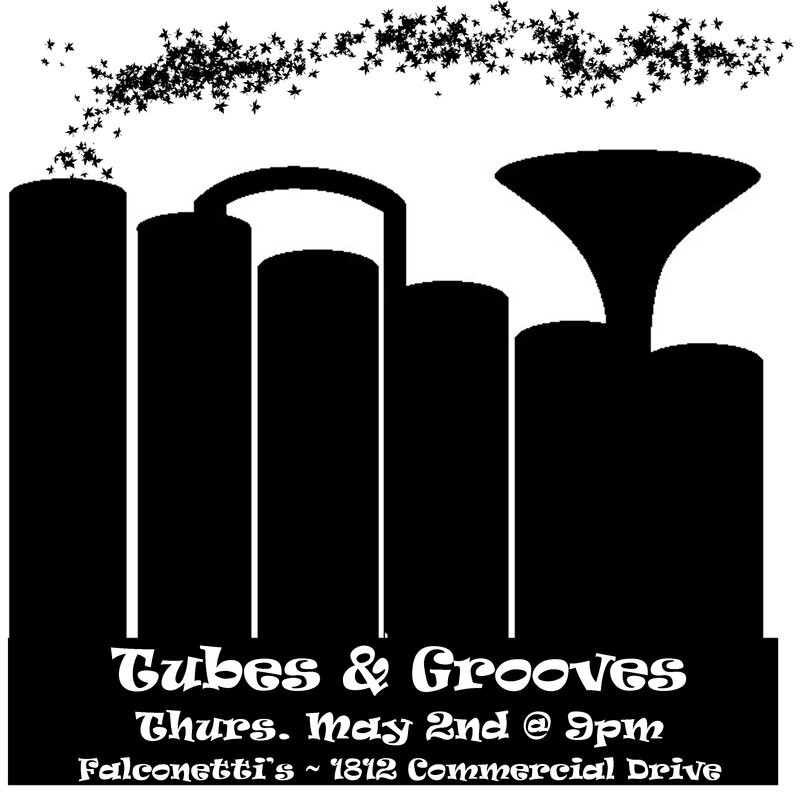 Tubes & Grooves (ft), Jim Hopson  (Trombone), Anita Eccleston (Vocals/Trumpet), Alexander Flock (Guitar), Graham Clark (Bass),  Emlyn Scherk (Drums) @ Falconetti's East Side Grill - May 02, 2013