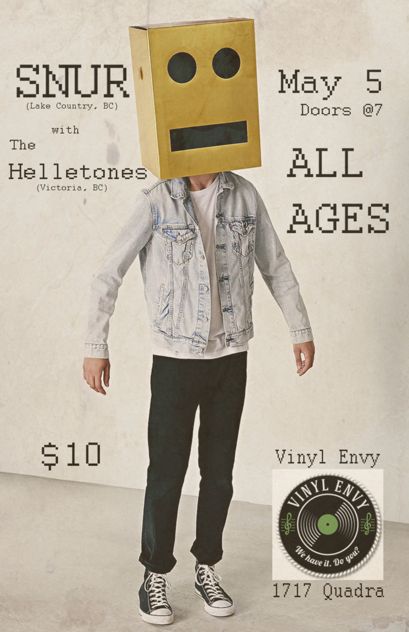 Snur, The Helletones @ Vinyl Envy May 5 2017 - May 7th @ Vinyl Envy
