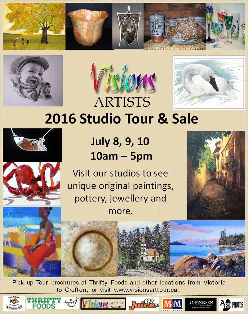 Visions Art Studio Tour: Donna Birtwistle, Neil Fatin, Terry Harrison, Bev Robertson - AFCA, Cher McKittrick, Lorna Robertson, Lorraine Hawe, Kathy Curry Hill, Karen Bottcher, 