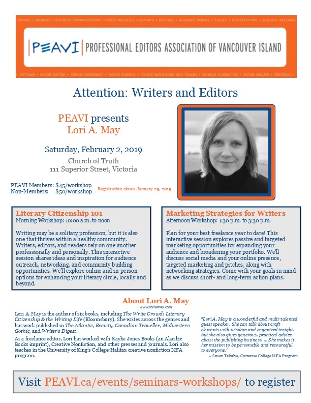 Lori A. May Literary Workshops @ Church Of Truth Feb 2 2019 - Jun 12th @ Church Of Truth
