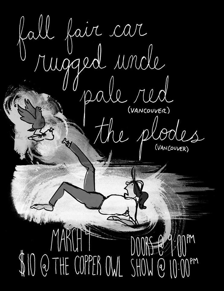 Rugged Uncle, Fall Fair Car, Pale Red , The Plodes @ Copper Owl Mar 4 2016 - May 6th @ Copper Owl