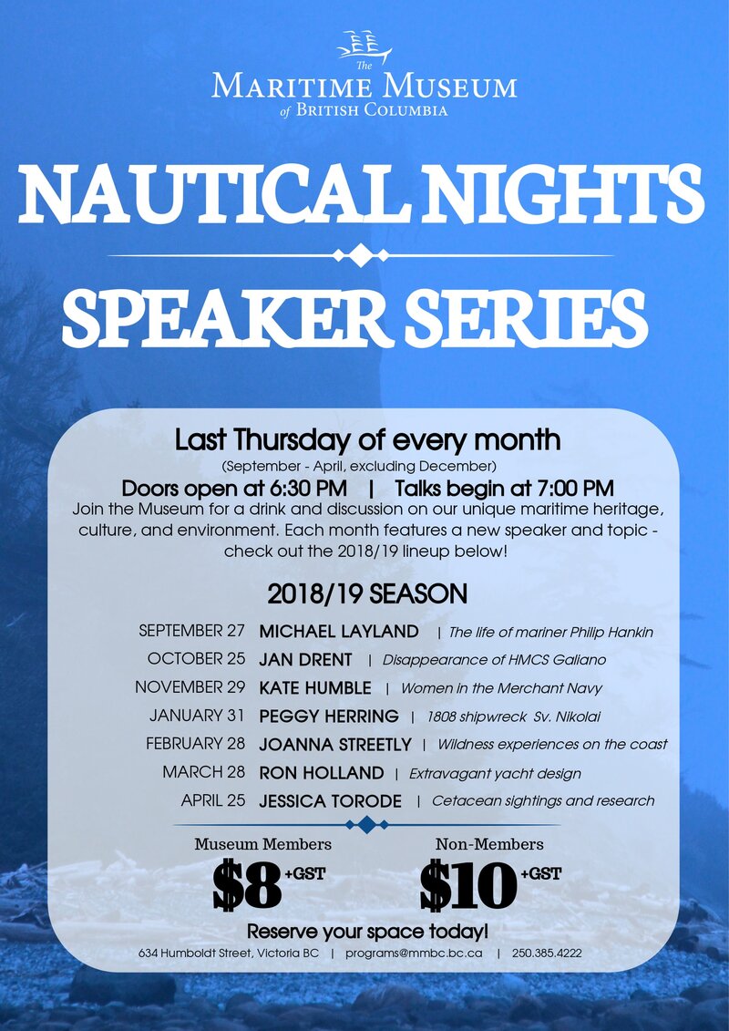 Nautical Nights: Women In the Merchant Navy: Kate Humble @ Maritime Museum of BC Nov 29 2018 - Jun 5th @ Maritime Museum of BC