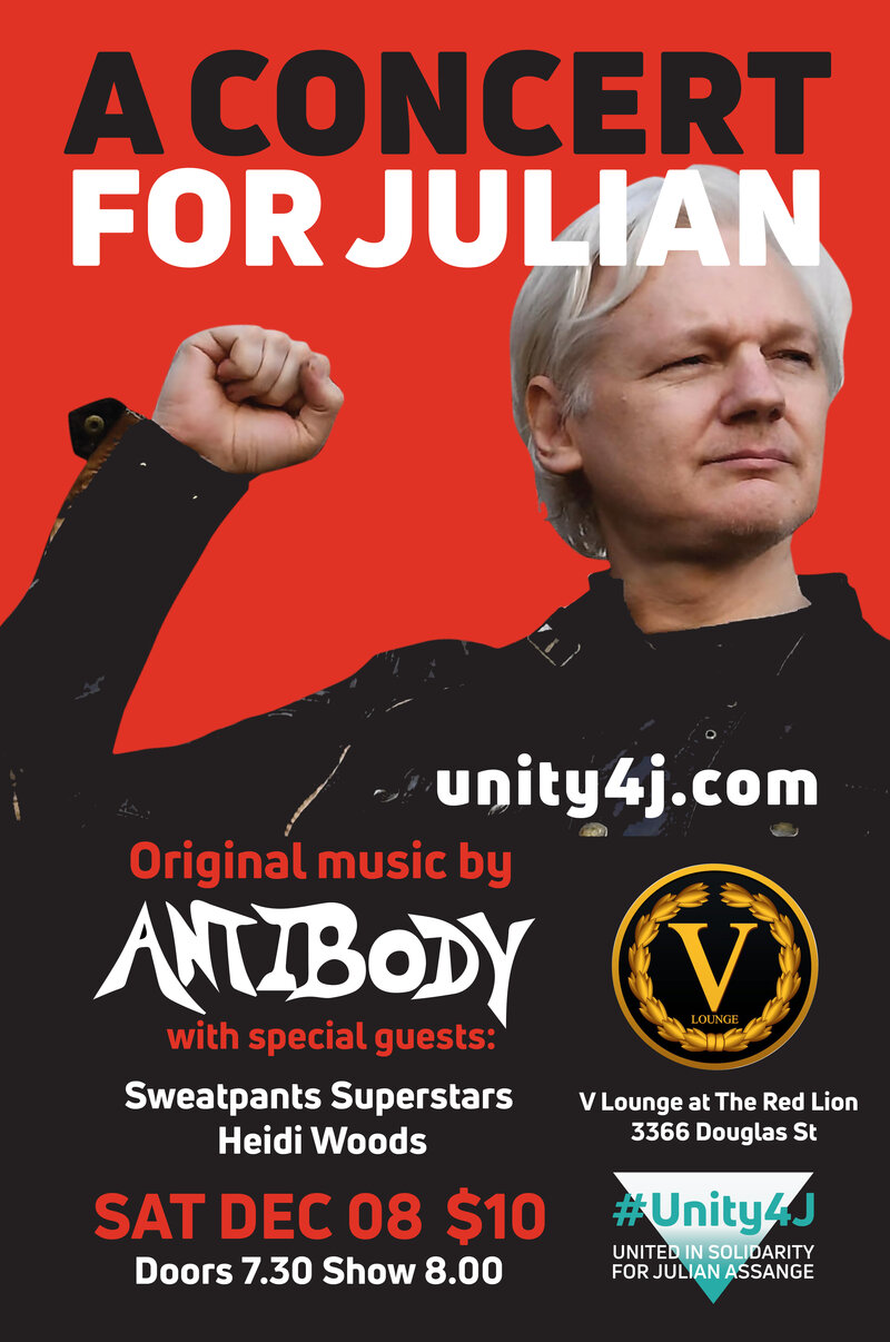 Antibody: A Concert for Julian: Antibody, The Sweatpant Superstars, Heidi Woods, Lonnie Glass @ V-lounge Dec 8 2018 - May 8th @ V-lounge