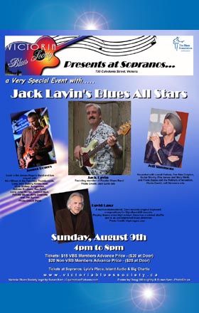 Don't miss this outstanding blues gig if you like to dance!: Jack Lavin's Blues All Stars @ Soprano's - Aug 09, 2009