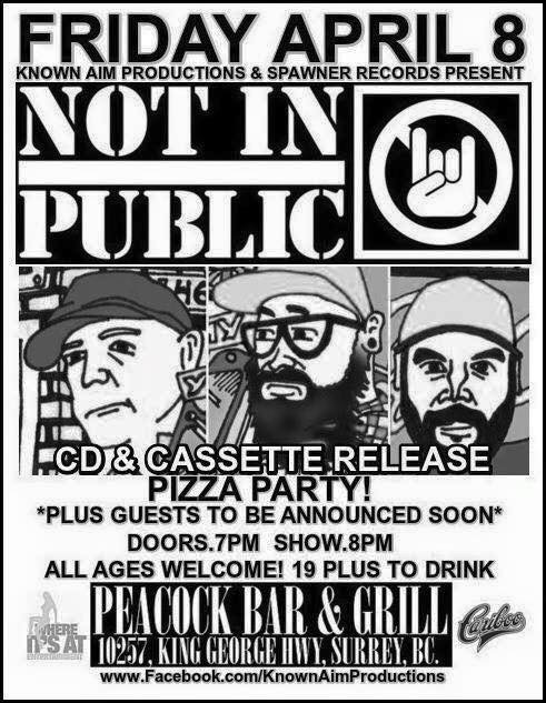 c.d. release/Pizza party!: Estea Elements , NOT INPUBLIC (c.d. release) @ Peacock Bar and grill Apr 8 2016 - May 7th @ Peacock Bar and grill